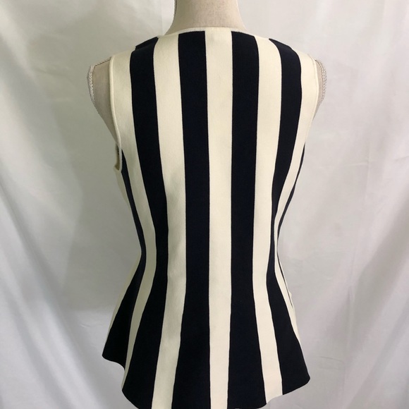 Ann Taylor Atlantic Striped Knit Peplum Top L - Picture 5 of 6